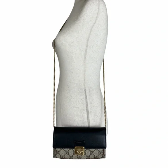 Gucci Padlock GG Supreme Monogram Chain Wallet WOC / Shoulder / Crossbody Bag - Picture 15 of 16